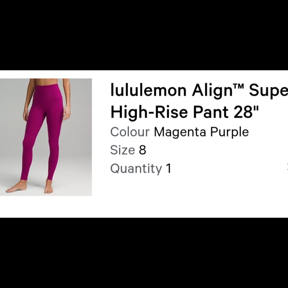 Lululemon SHR Align Legging, Size 8